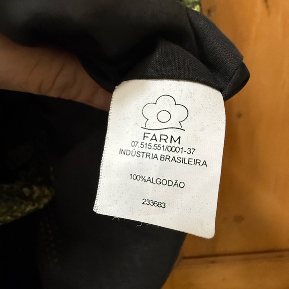 Farm foliage Printed Short Sleeve Robe Dress with Belt - Black & green jacket - Picture 6 of 6